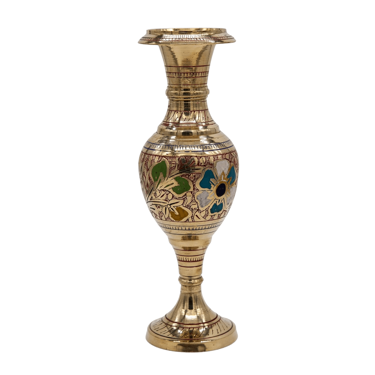 BRASS BIG FLOWER VASE (POLISH & COLOR)